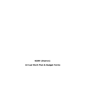 KGBV Annual Work Plan and Budget Form