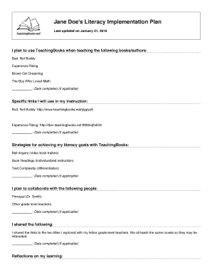 Literacy Implementation Plan