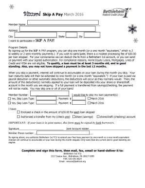 Skip A Pay Program Application