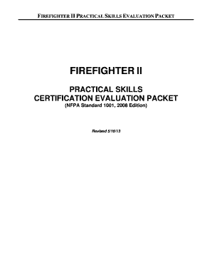 Firefighter II Practical Skills Evaluation Packet