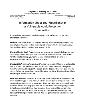 Guardianship Examination Consent Form