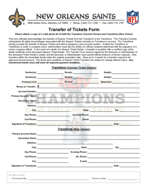 Season Ticket Transfer Form