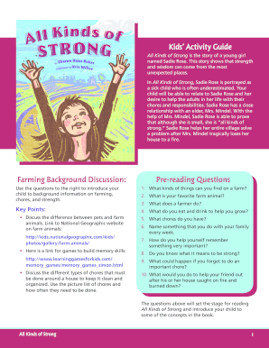 Kids Activity Guide for All Kinds of Strong