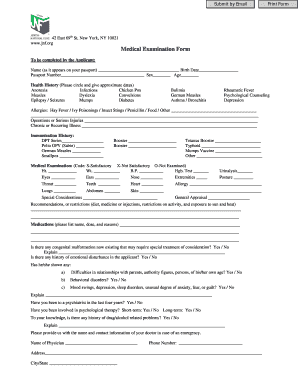 Medical Examination Form