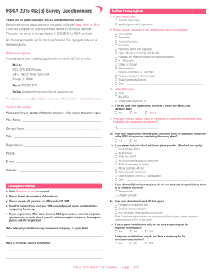 PSCA 2015 403(b) Survey Questionnaire