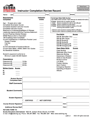 Instructor Completion-Review Record