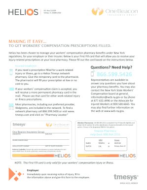 New York Workers' Compensation First Fill Card