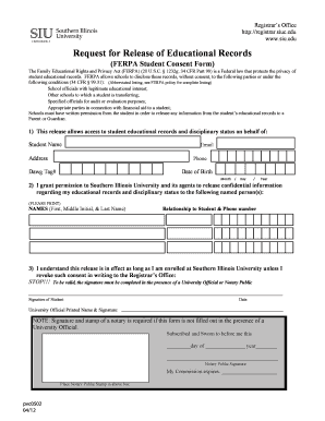 FERPA Student Consent Form