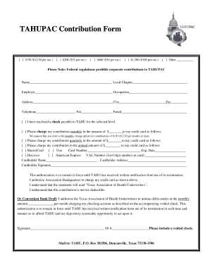 TAHUPAC Contribution Form
