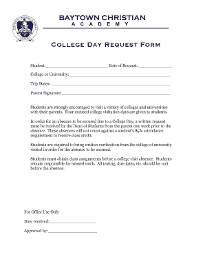 College Day Request Form