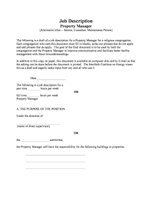 Property Manager Job Description Template