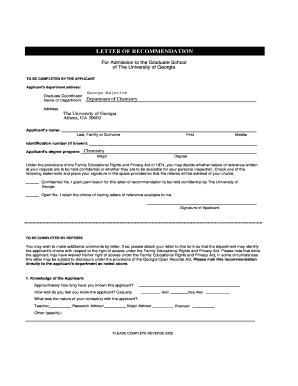 Letter of Recommendation for Graduate School