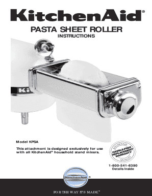 KitchenAid Pasta Sheet Roller Warranty