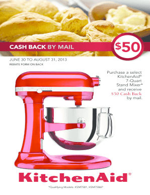 KitchenAid Stand Mixer Rebate Form