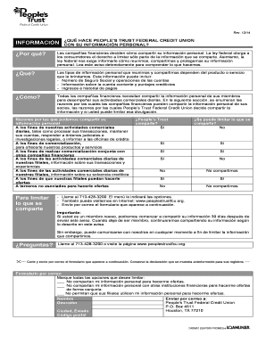 Aviso de privacidad de People's Trust Federal Credit Union
