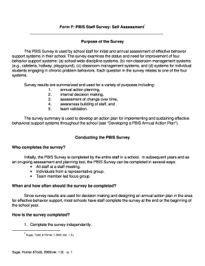 PBIS Staff Survey Self Assessment Form
