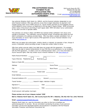 Pre-Authorized Debit Agreement