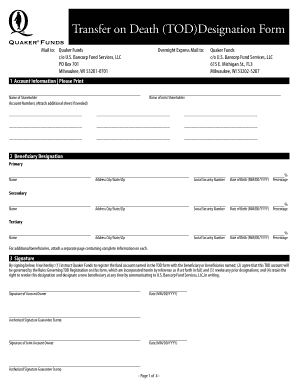 Transfer on Death Designation Form