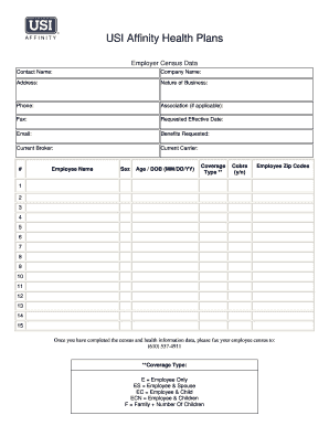 Employer Census Data Form