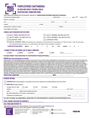 PurpleStride Chattanooga Registration Form