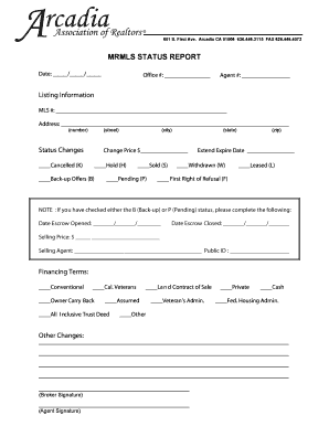 MRMLS Status Report