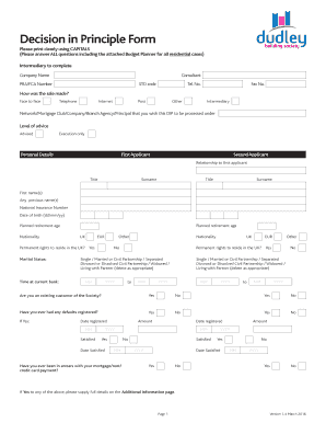 UK Mortgage Decision in Principle Form