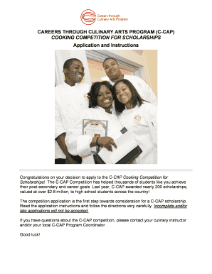 C-CAP Cooking Competition Scholarship Application