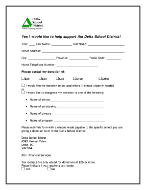 Delta School District Donation Form