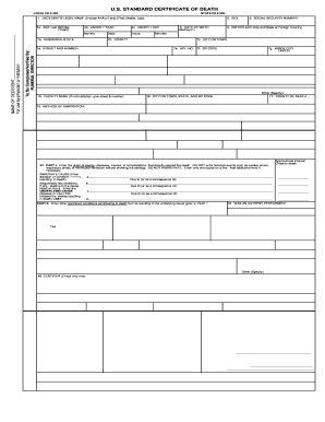 US Standard Certificate of Death