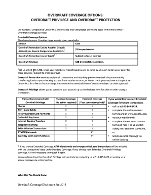Overdraft Coverage Authorization Form