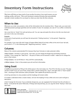 Inventory Tracking Form