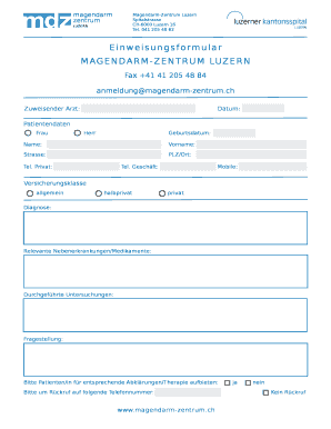 Einweisungsformular