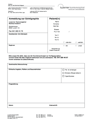 Anmeldung zur Szintigraphie