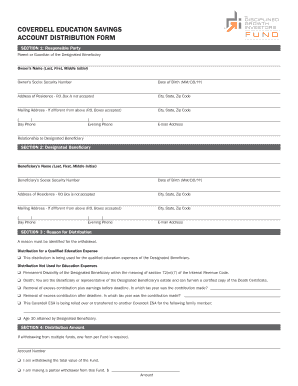 Coverdell Education Savings Account Distribution Form