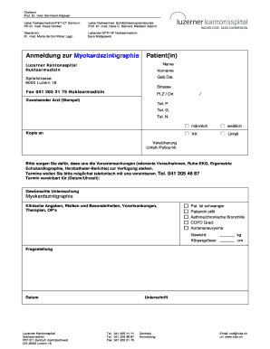 Anmeldung zur Myokardszintigraphie