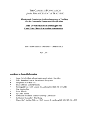 Carnegie Foundation Community Engagement Classification Form