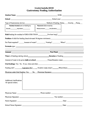Gastrostomy Feeding Authorization