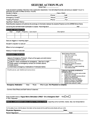 Seizure Action Plan for School