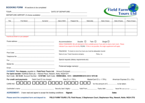 Tour Booking Form