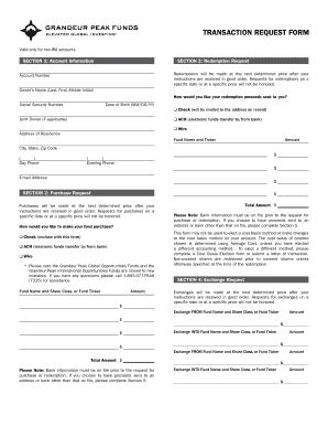 Grandeur Peak Funds Transaction Request Form