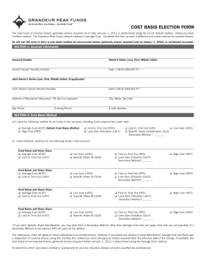 Cost Basis Election Form