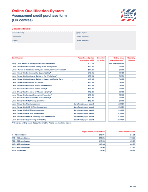 UK Assessment Credit Purchase Form
