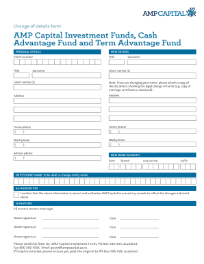 Change of Details Form