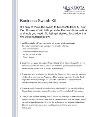 Minnesota Bank & Trust Business Switch Kit