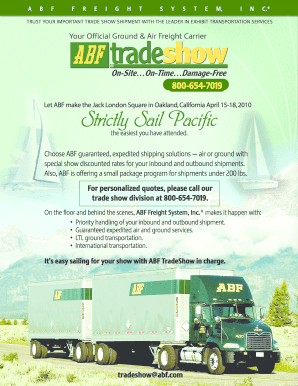 ABF Trade Show Services Contractor Form