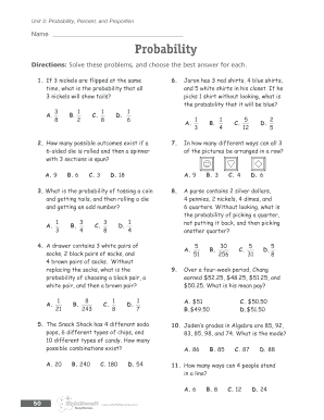 Probability Worksheet