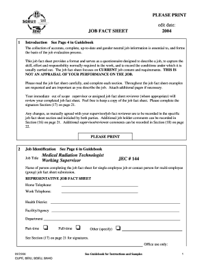 Medical Radiation Technologist Job Fact Sheet