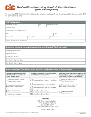 Re-Certification Using Non-CIC Certifications