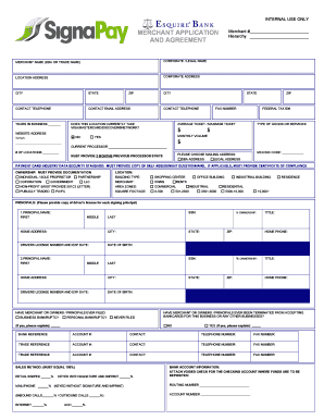 Merchant Application and Agreement