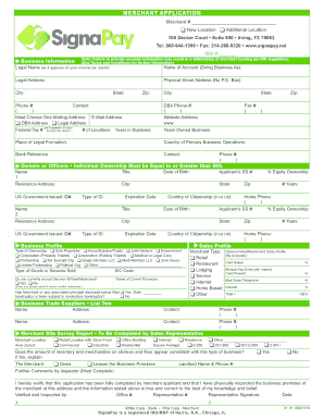 Merchant Application Form